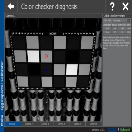 Color checker diagnosis for EggInspector